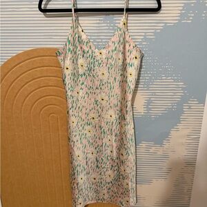 Timing Pink and Green Floral Mini Dress